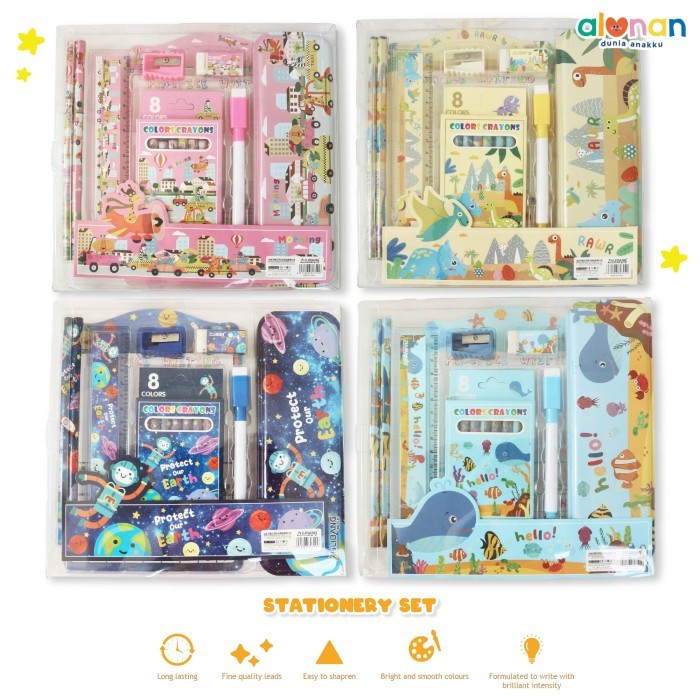 

HOT SALE! ALUNAN Kids Stationery Set - Set Alat Tulis Anak Sekolah