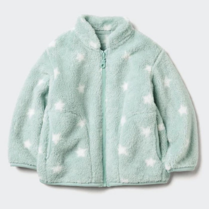 UNIQLO Baby Toddler Jaket Bayi Fluffy Yarn Fleece Bulu Lembut Green