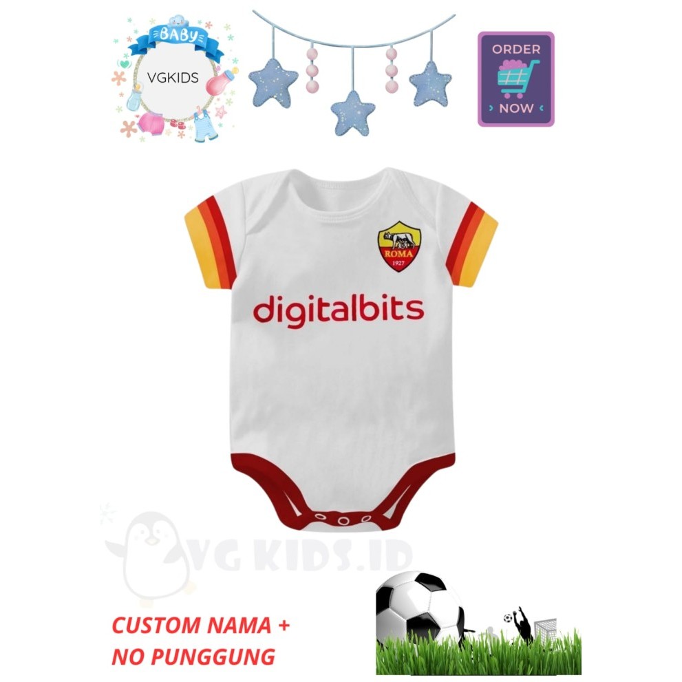 Jumper Bayi Bola As Roma Away / Romepr Bola Bayi AS Roma Putih