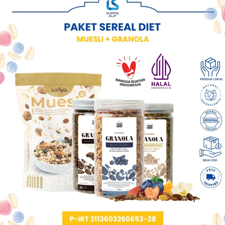 

Combo Paet Mueli Afiya Granola Timur Tengah Almond Mete And Dried Fruit