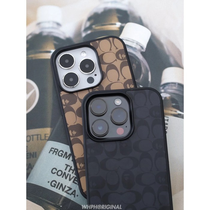 Promo Case Iphone 12 13 14 15 Pro Max Coach X Bape Cover Hard Casing Promax