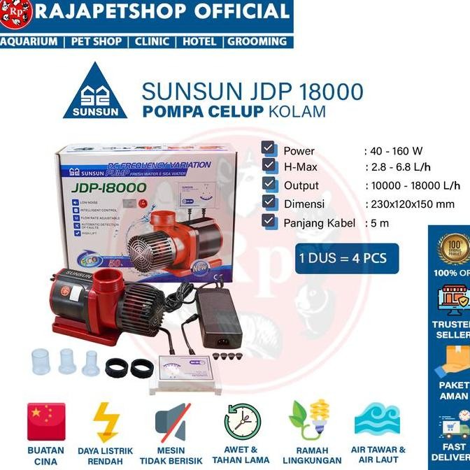 WATER PUMP SUNSUN JDP 18000 POMPA CELUP KOLAM AQUARIUM