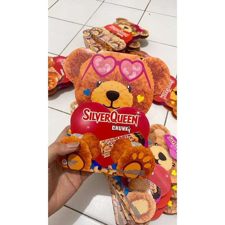 

we-53 [ FHSTORE ] Silverqueen Chunky Bar edisi Valentine bear isi Mede 3 x 30gr silverqueen beruang coklat valentine coklat beruang Murah