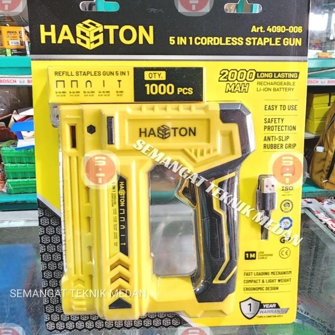 

Promo CORDLESS NAILER HEKTER STAPLE GUN STAPLES PAKU 5 IN 1 HASSTON 4090-006 COD