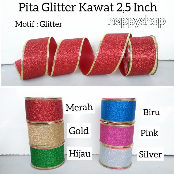 

@#@#@#] Pita Glitter Kawat 2,5 Inch