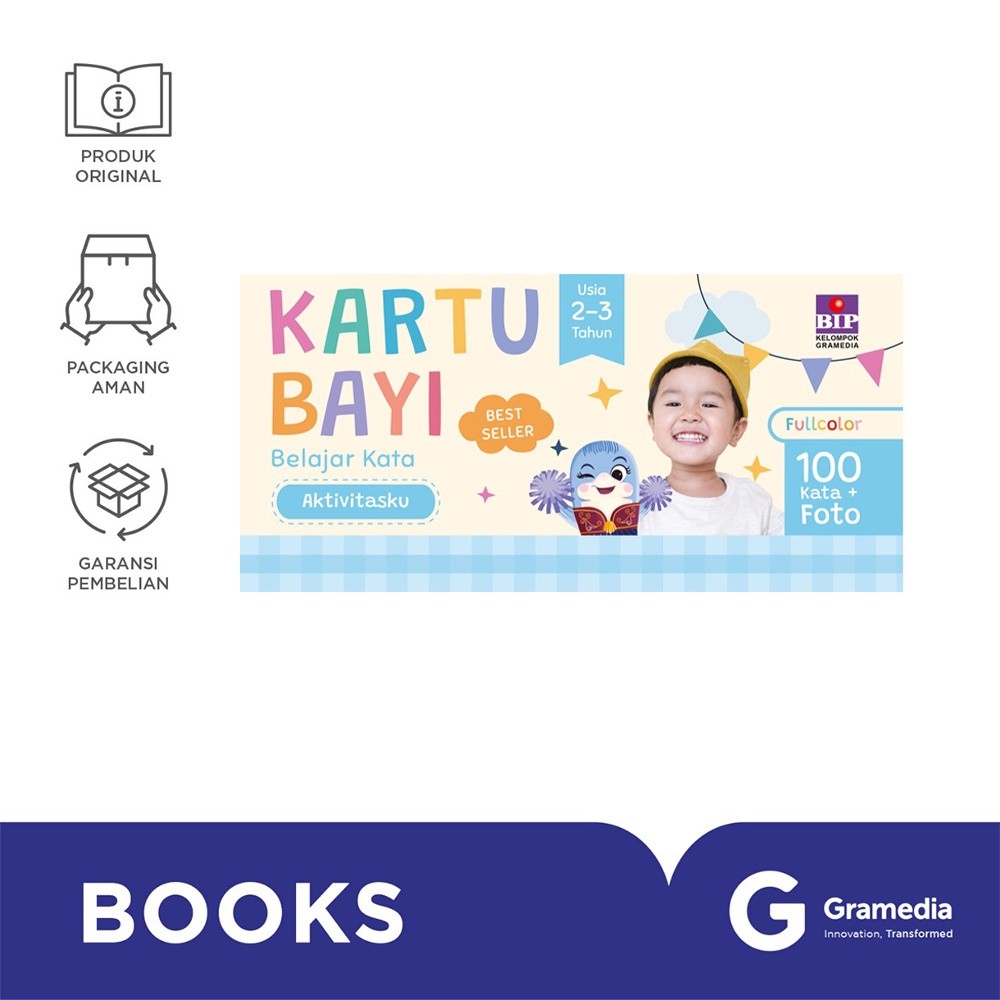 Kartu Bayi Belajar Kata: aktivitasku (2-3 tahun)