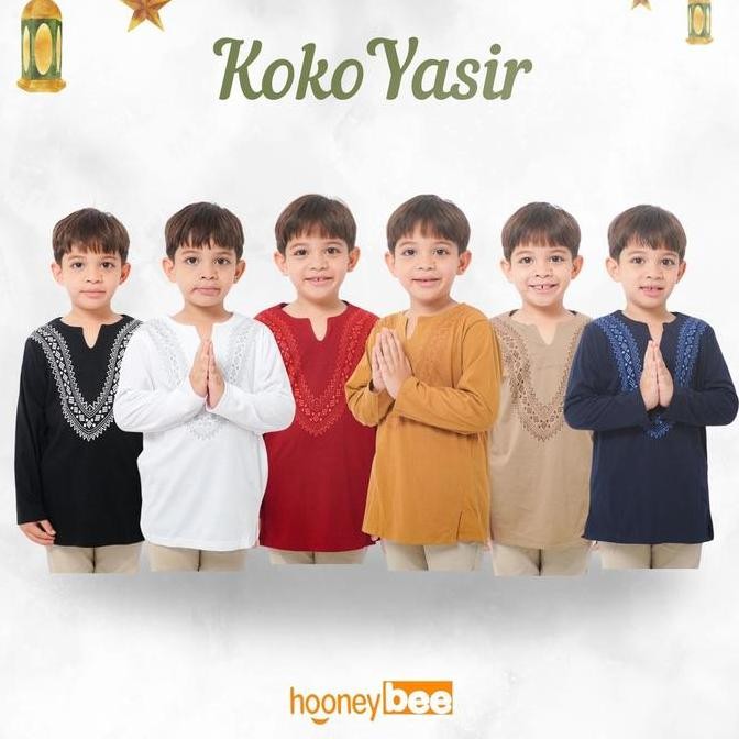 HOONEYBEE YASIR - KOKO ANAK LAKI-LAKI [SIZE 2-10 TH] BAJU KAOS MUSLIM BAJU KOKO ANAK KIDS LEBARAN 20