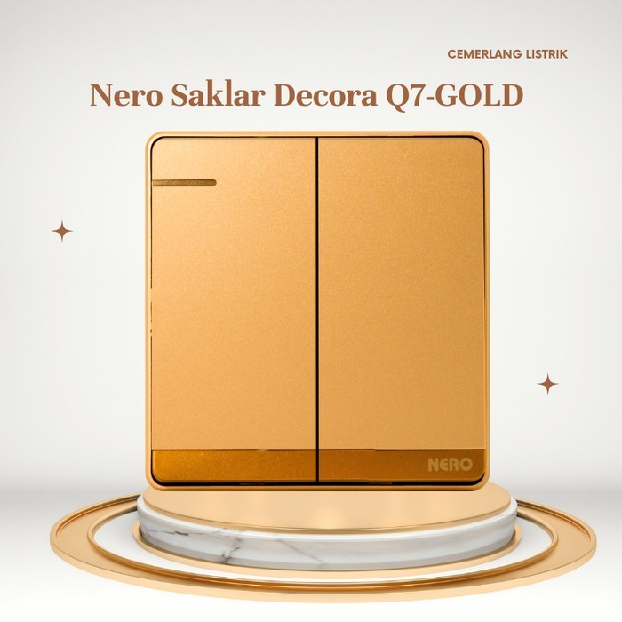 TERBARU NERO SAKLAR DECORA Q7 Q71621-G GOLD SAKLAR SERI SAKLAR DOUBLE NERO DECORA