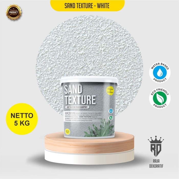 Cat Dinding Tekstur Kamprot - Sand Texture - White - Kemasan 5 KG