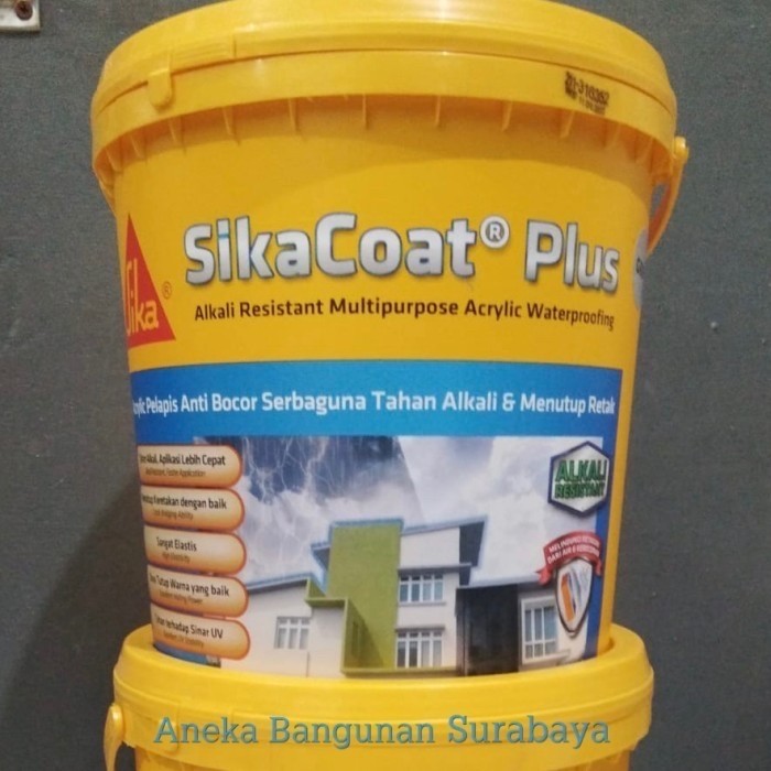Sika Coat PLUS 4kg galon Pelapis Anti Bocor Eksterior dan Atap - Paint, Fiber