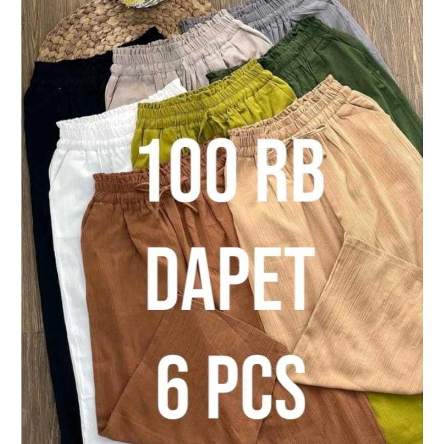 we-12 Promo 50 Ribu Dapat 3 Pcs Celana Kulot Polos Wanita Kulot Bahan Hyget Berkualitas