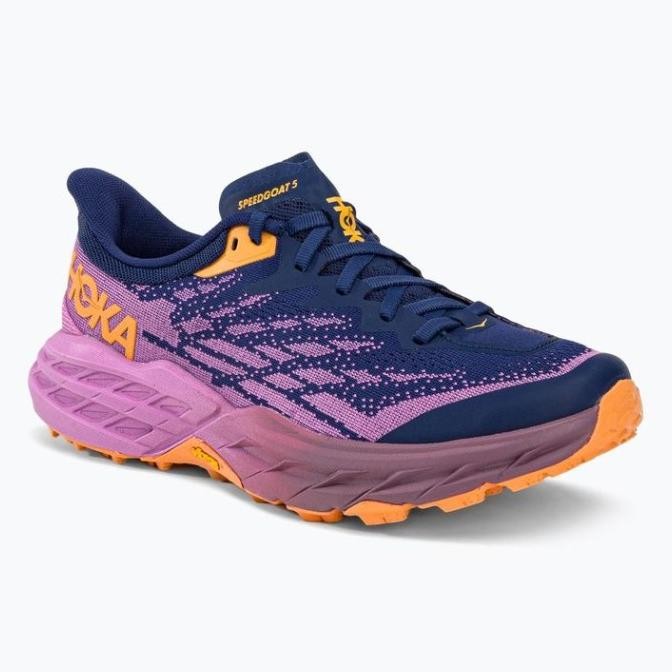 Sepatu Hoka One One Speedgoat 5 Women'S Trail Running Bellwether Blue Cyclamen Purple -37 Terrapetal