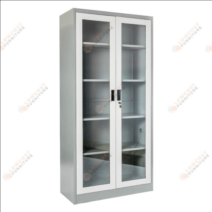 

Lemari Arsip Kantor Besi 2 Pintu Swing Kaca 5 Ruang