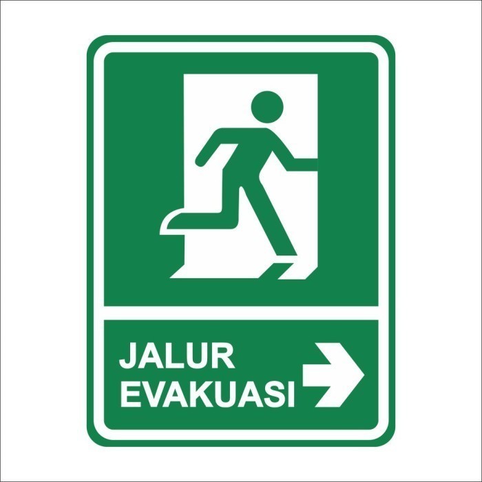 Sign Akrilik Jalur Evakuasi / Rambu Jalur Evakuasi Arah Kiri/ Kanan