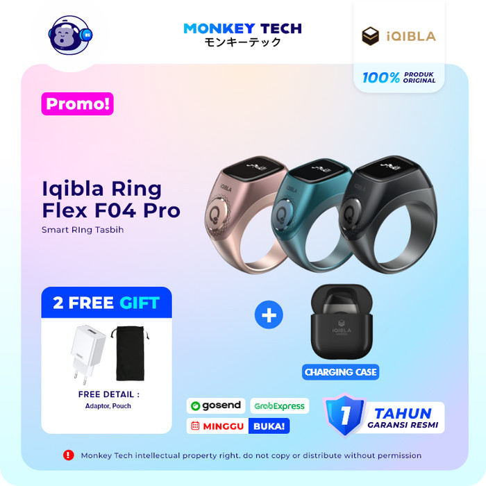 Iqibla Zikr F04 Smart Ring Flex F04 Pro Cincin Tasbih Digital