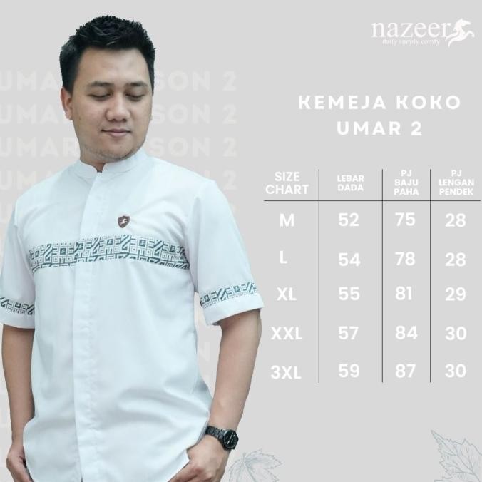Baju Kemeja Koko Pria Lengan Pendek Putih Umar 2 Fmp Free Peci Rajut Ameersyailendra27