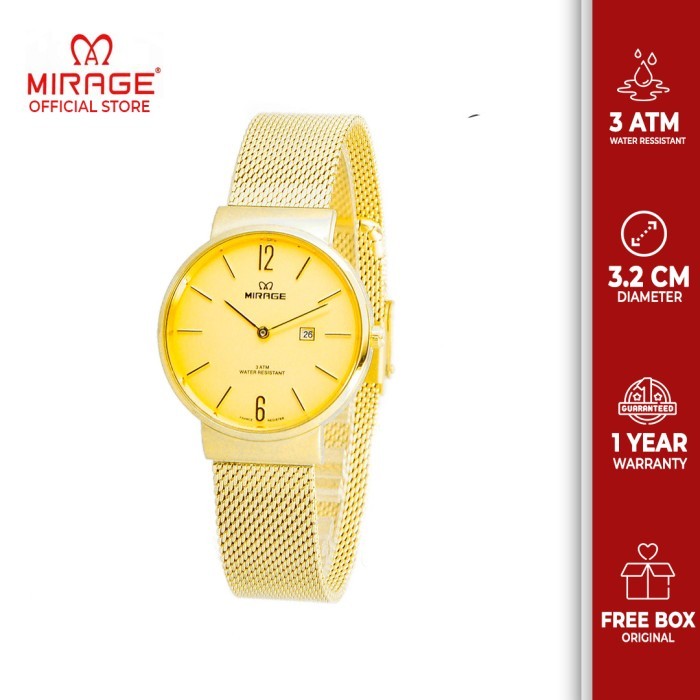 Emas Pasir Jam Tangan Wanita Mirage Original Dw 8624L Pk