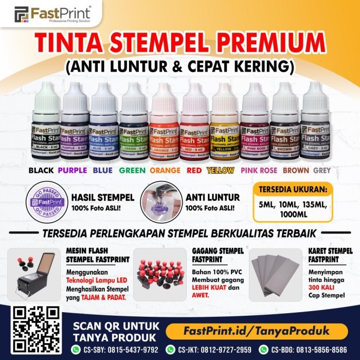 

PROMO SPECIAL FAST PRINT TINTA STEMPEL FLASH 5 ML 5ML ANTI LUNTUR KODE 1048