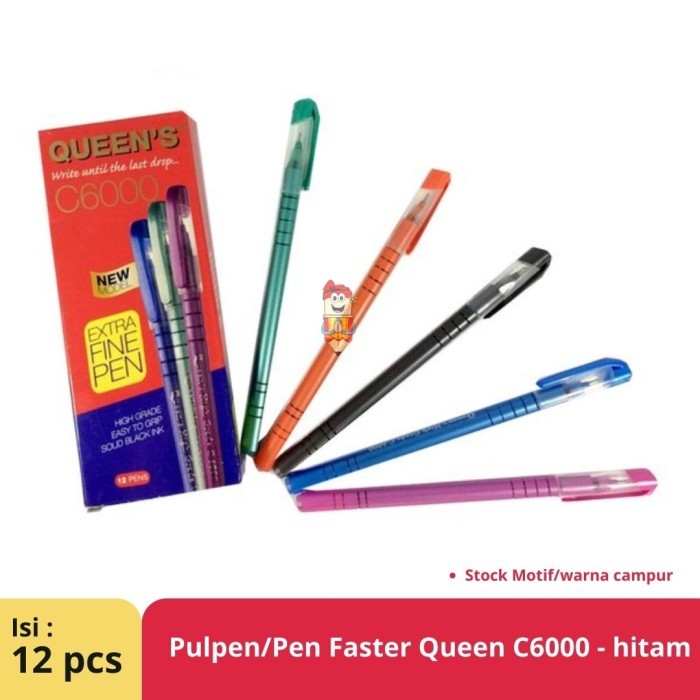 

OBRAL PULPEN / PENA FASTER QUEEN C6000 1 LUSIN ISI 12 PCS KODE 1022