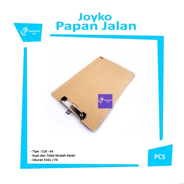 

DISKON PAPAN JALAN / CLIP BOARD / CLIPBOARD ALAS TULIS JOYKO CLB-64 KAYU KODE 1403