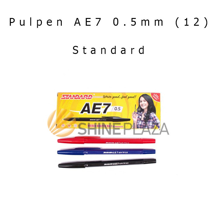 

NEW [PACK] PULPEN STANDARD AE7 0.5MM 1 PAK ISI 12 BOLPEN PENA PEN SEMI GEL AE-7 0,5 MM KODE 529