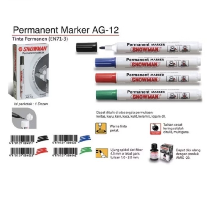

SPECIAL SPIDOL SNOWMAN PERMANEN AG-12 MARKER KODE 1415