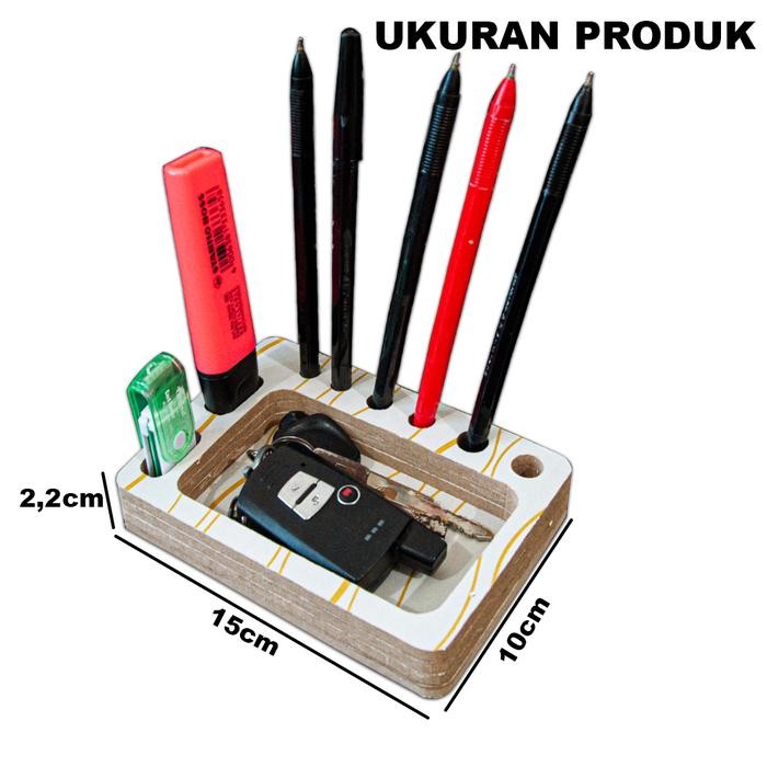 

Tempat Penyimpanan Alat Tulis Pulpen Stationery Meja Kantor Serbaguna Kayu MDF - CR004