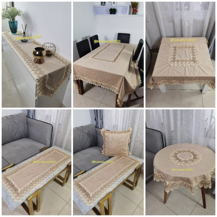 taplak meja tamu kotak bulat taplak meja makan sarung bantal kursi