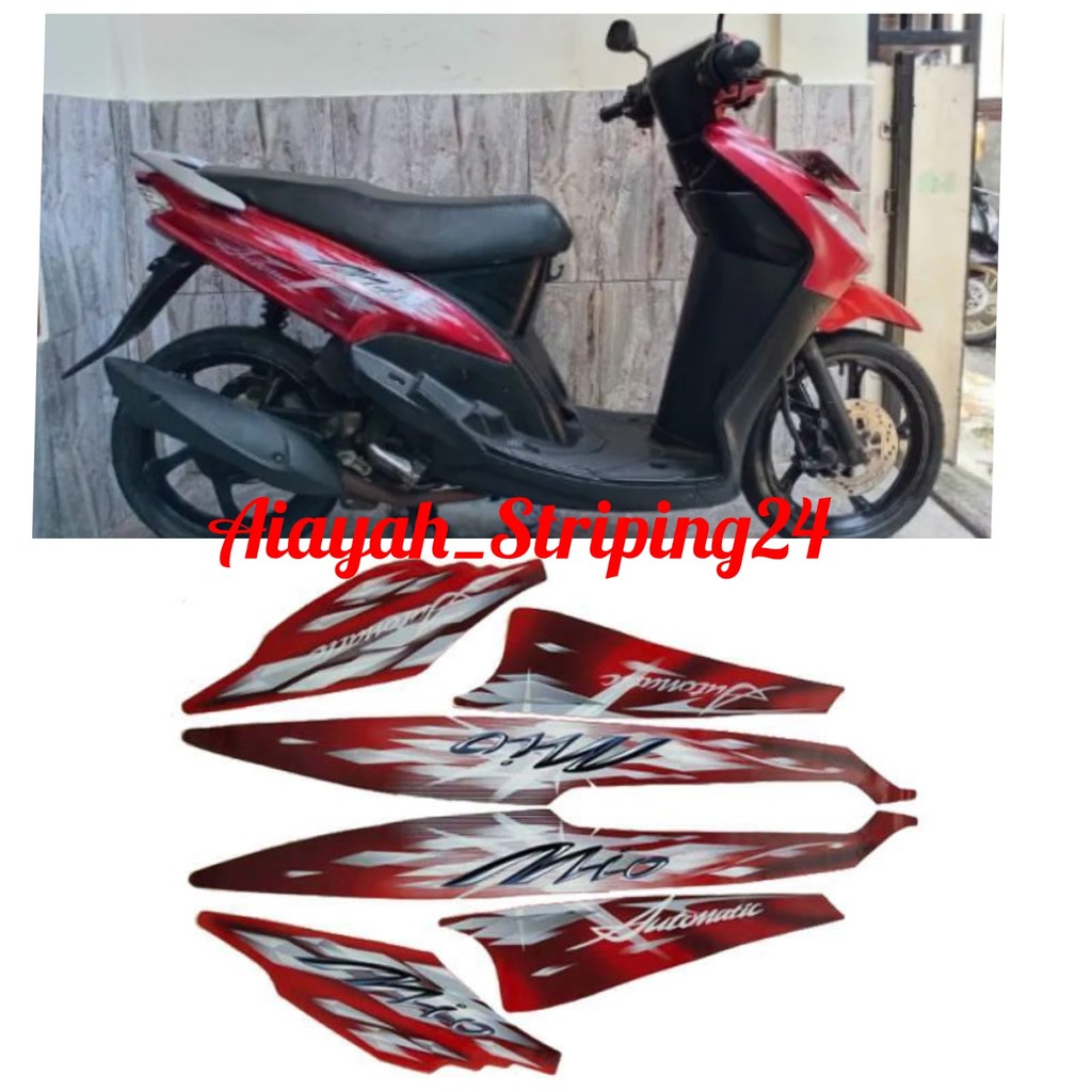 stiker striping yamaha mio sporty 2009 merah marun