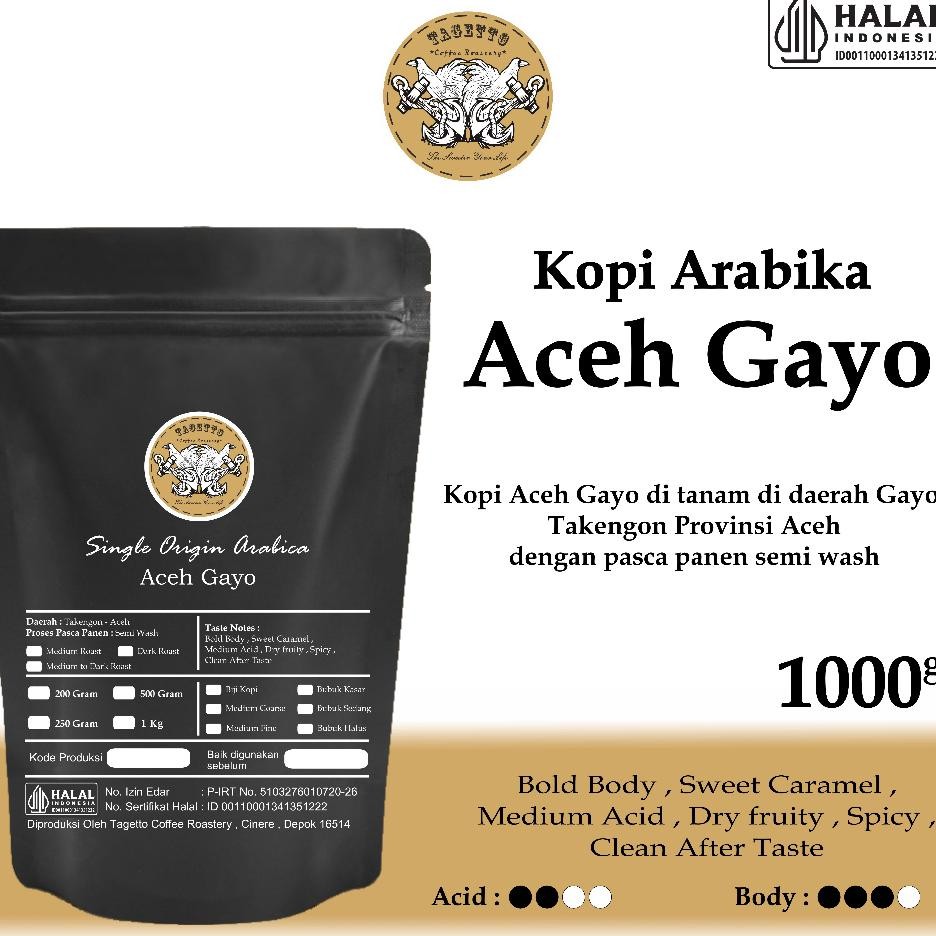 

Opi Arabia Aceh Gayo 1G Bubu Pecialty Arabica Coffee