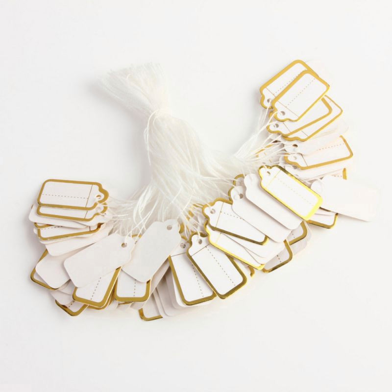 

500Pc Label Harga Baju Jewelry Price Tag Hang Price Label Diplay Tag With Hanging Tring