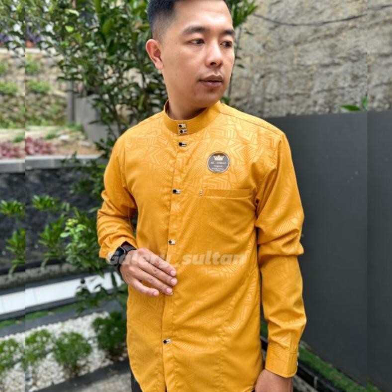 kemko sultan embos baju Koko kemeja pria dewasa anak lengan panjang pakaian muslim pria jaguar wolfi
