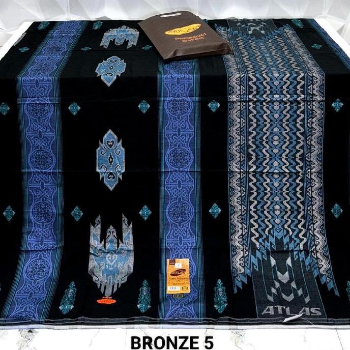 Terjangkau Sarung Atlas Super Premium S980 Grade Bronze Full Songket / Full Timbul Kemasan Paperbag 