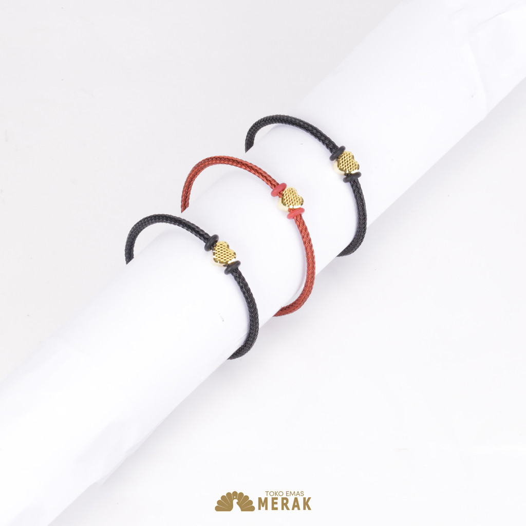 Gelang Tali Emas 17K Hati Classic - Toko Emas Merak Semarang