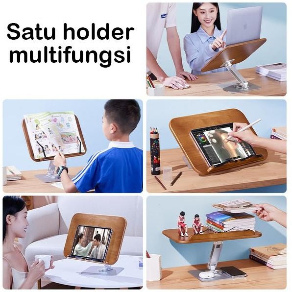 

Murah Book Standing Holder | Penyangga Dudukan Kayu Lipat Buku Ipad Tab Yd10