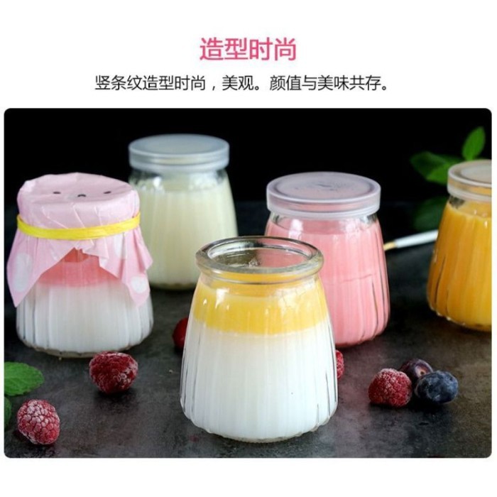 PRODUK TERBATAS Jar Puding Hokkaido / Jar Pudding / Gelas Kaca Puding / Gelas Puding