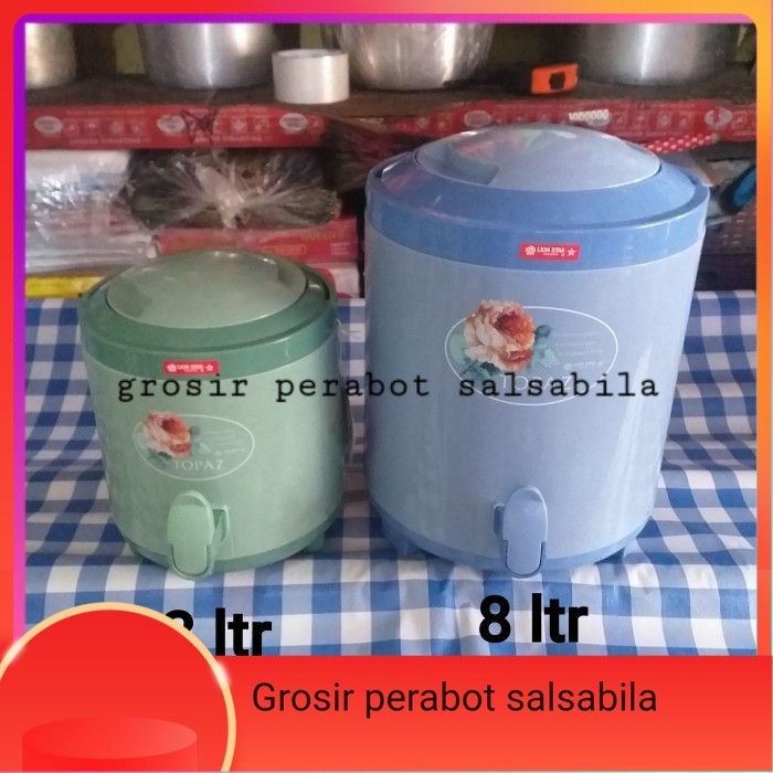 BERMUTU Termos dispenser tempat air panas dingin drink jar sahara lion star