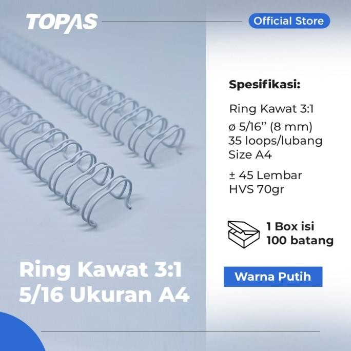 

Murah Topas Ring Kawat Spiral Jilid A4 3:1, 35 Loop - Hitam -5/16 [Box]
