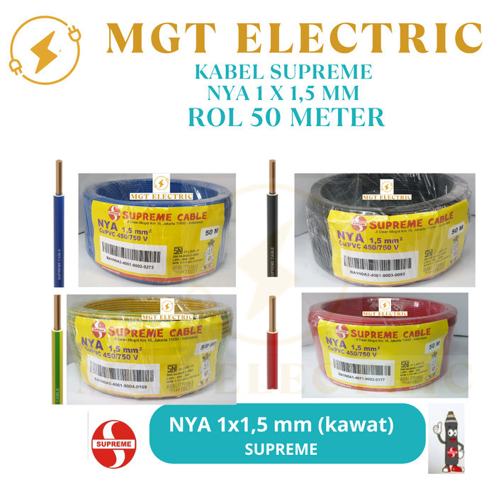 KABEL SUPREME NYA 1.5 MM 50M / SUPREME NYA 1,5mm KAWAT ROL 50 meter