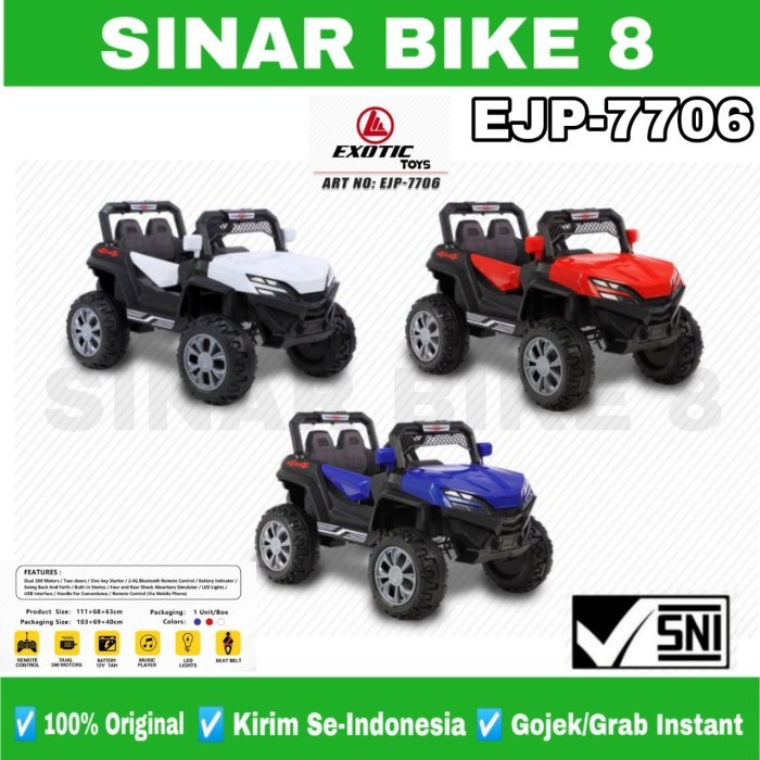 TERBARU Mainan Anak Mobilan Aki EJP 7706 Remote Control dan Musik PROMO