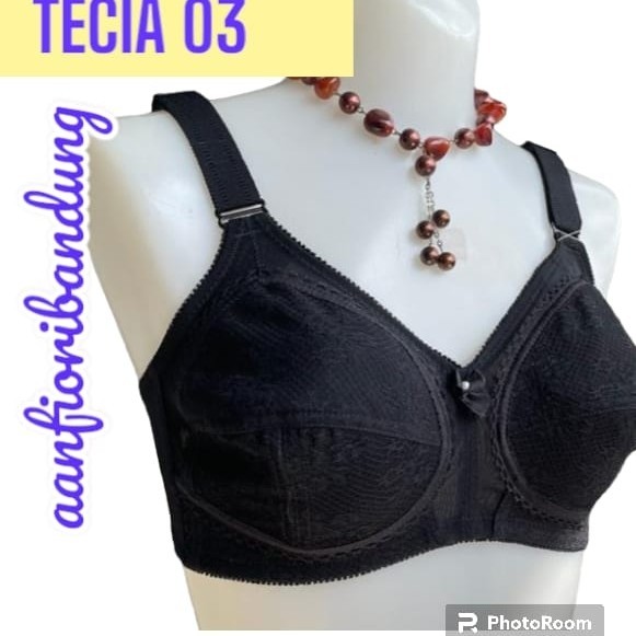 Bra Tanpa Kawat Tanpa Busa, Fiori Tecia Black , 34Bc - 42Bc Termurah Best Quality Asli 100% Original