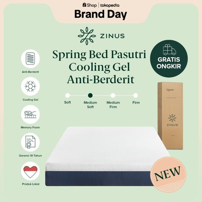 Kasur Spring Bed Zinus 'Pasutri' My Gel Memory Foam Anti-Berderit ..
