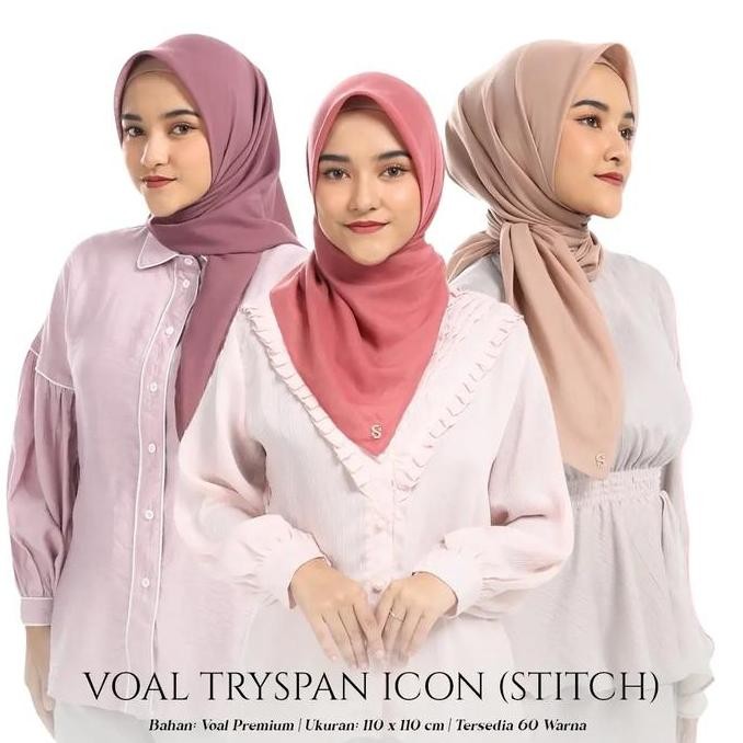 Spesial Dapat 4 Umama Scarft Polos Voal Tryspan Ukuran 110*110 Kemasan Pouch Jilbab Segi Empat Squar