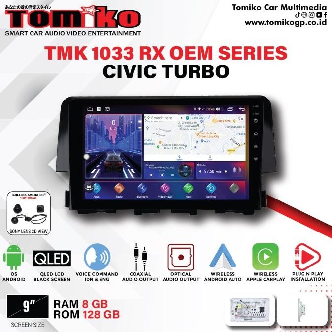 " Head Unit Android Tomiko Tmk 1033 Oem Series For Civic Turbo "