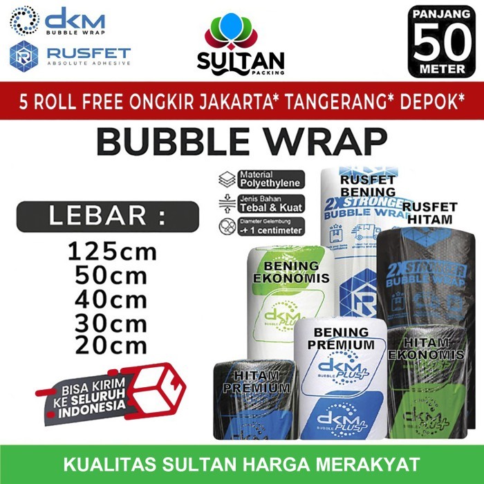 

Plastik Bubble Wrap 30Cm X 50M Dkm Plus Premium Termurah Roll