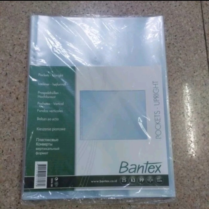 

plastik PP pocket A3 2036 08 potrait /sheet protector A3 bantex