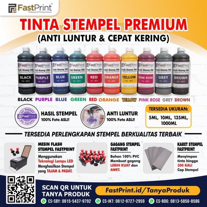 

Fast Print Tinta Stempel Flash Warna Anti Luntur 1000 ML