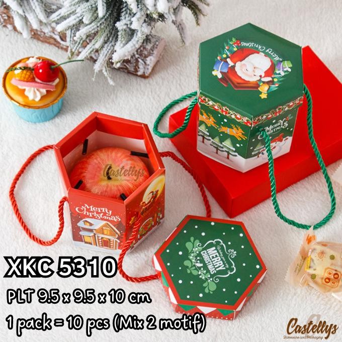 

{{{{}}] 10pcs Kotak Souvenir Hadiah XKC 5310 Cookies Permen Natal Christmas