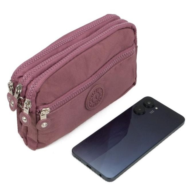 Siap Kirim Tas Dompet Hp Selempang Nylon 4 Resleting Besar Ori Wanita-Pria