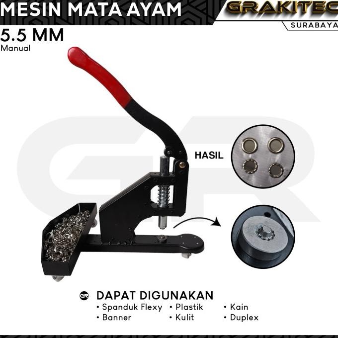 

Terlaris Mesin Hand Press 5.5 & 10mm Mata Ayam / Itik / Plong Banner Grakitec SALE